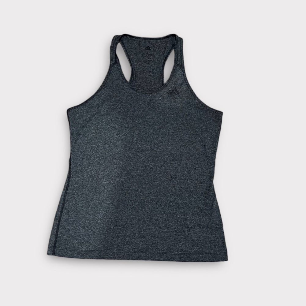 adidas Dark Heather Gray Racerback Workout Tank‎ Small